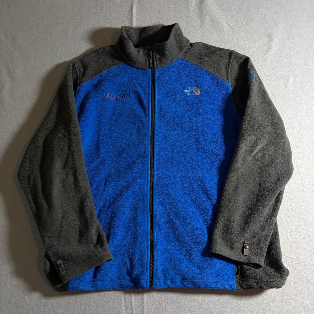 The North Face Mens XXL Blue Gray Full Zip Fleece Jacket Chaparral‎ Hughes B11